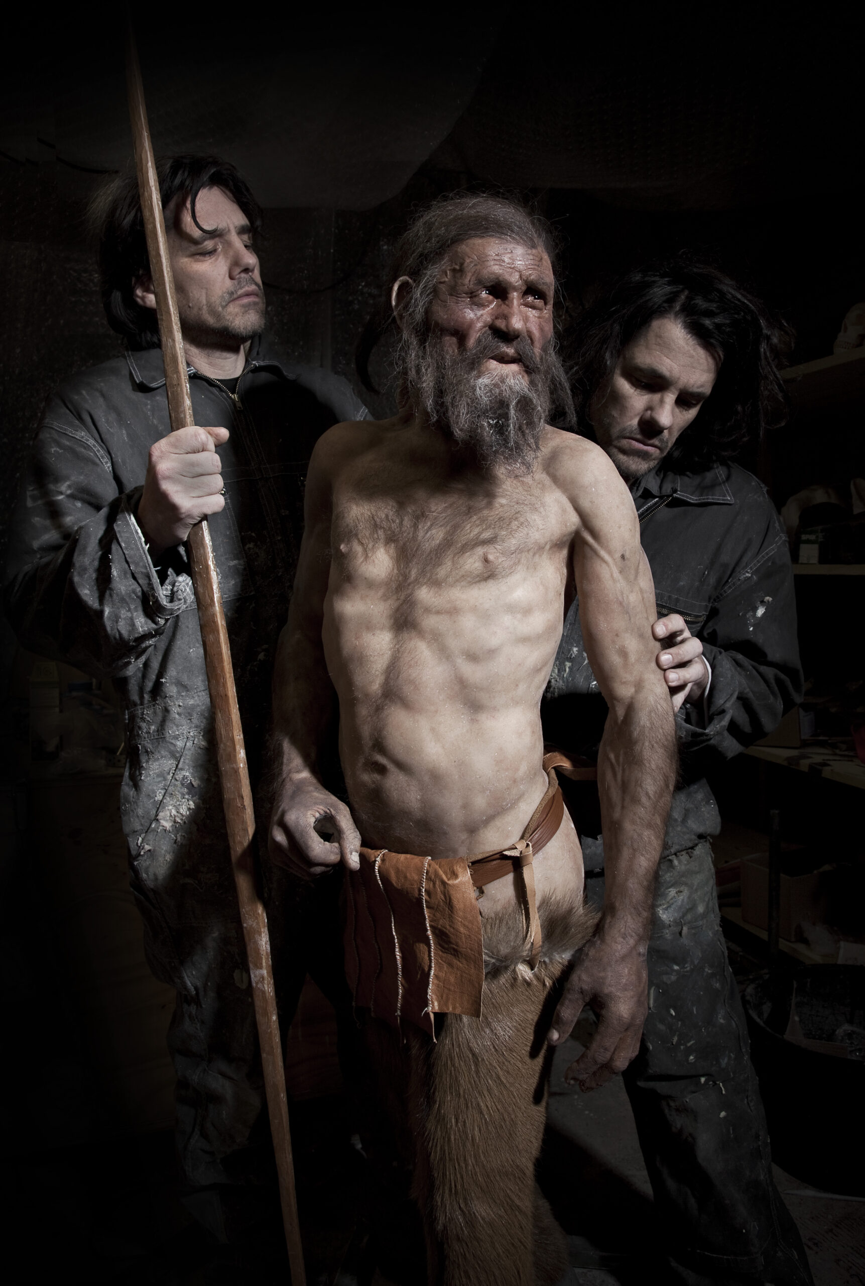 Reconstruction of Ötzi the Iceman with paleoartists Alfons and Adrie Kennis