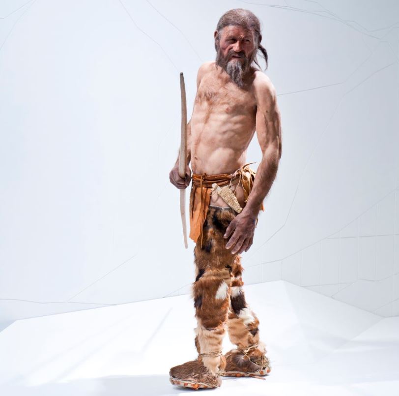 Rekonstruktion von Ötzi dem Mann aus dem Eis im Südtiroler Archäologiemuseum (c) Südtiroler Archäologiemuseum / foto-dpi.com